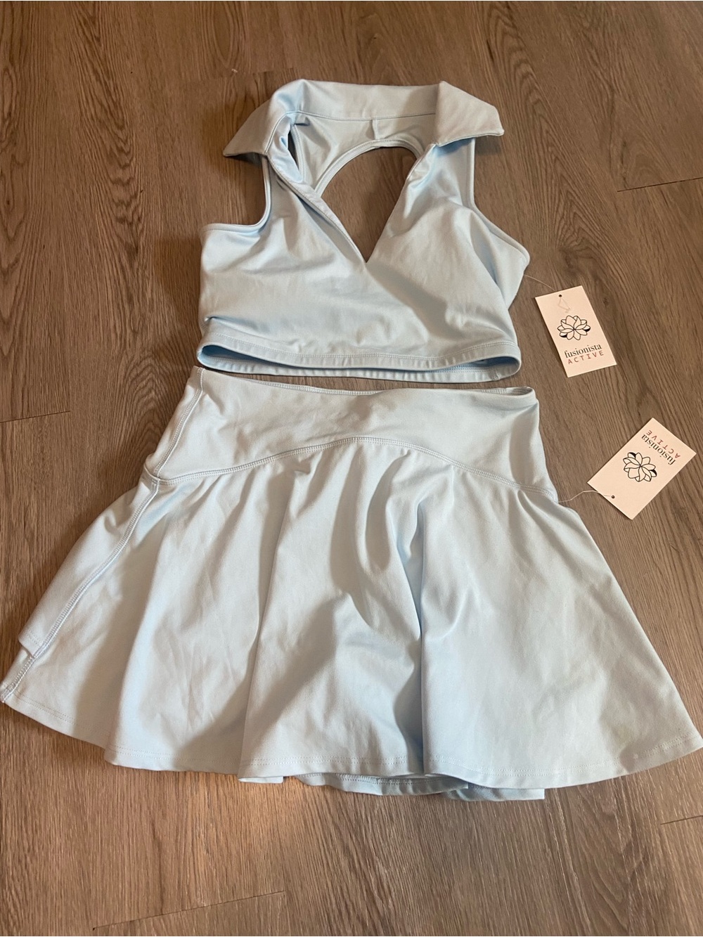2-Piece Baby Blue Skort & Top Set- Active